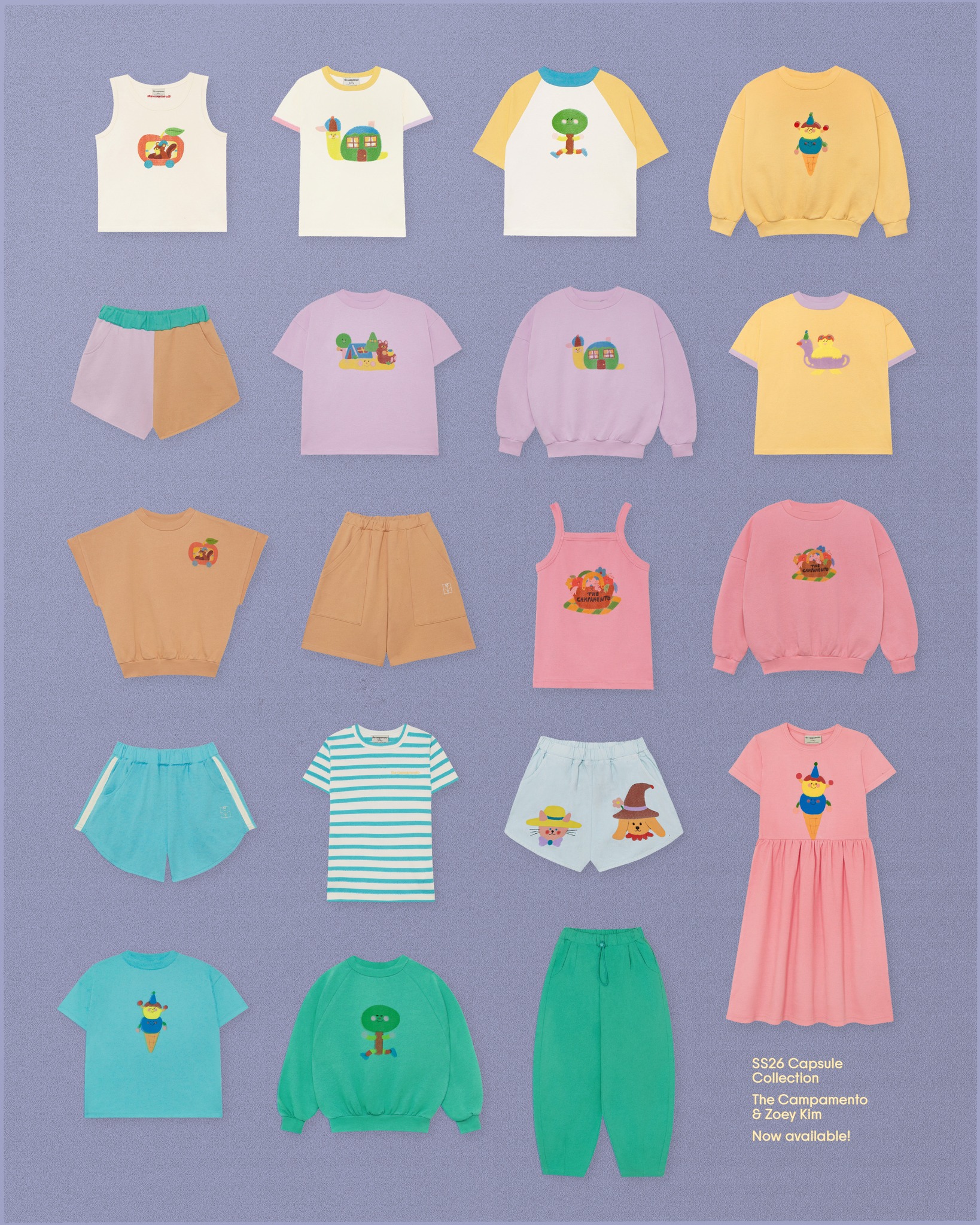 It's here! 💫 The SS26 Capsule Collection in collaboration with @zzoeykimm is now available worldwide.

Featuring prints from the South Korean illustrator, the collection is inspired by summer days, focuses on soft tones, and translates Zoey's artistic language into comfortable pieces designed for everyday wear 💛

Visit thecampamento.com to discover your favorite pieces from the new collection!

 #Kidswear #NewCollection