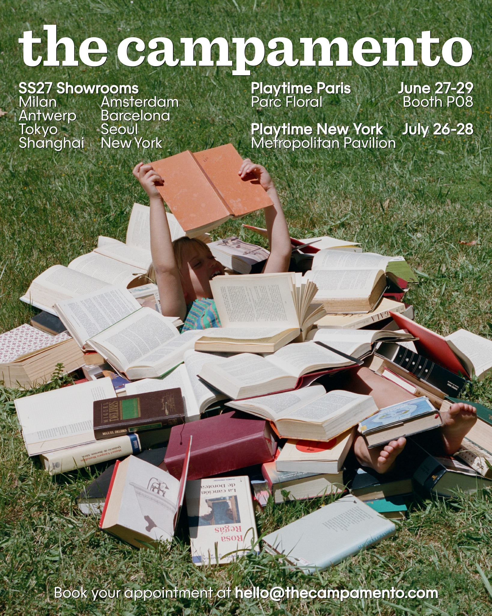 Here are the showrooms and trade fairs where we will be presenting our new SS27 collection 📖💫

If you would like to book an appointment, please contact us at hello@thecampamento.com!

See you at @iloveplaytime in both Paris and New York ❤️