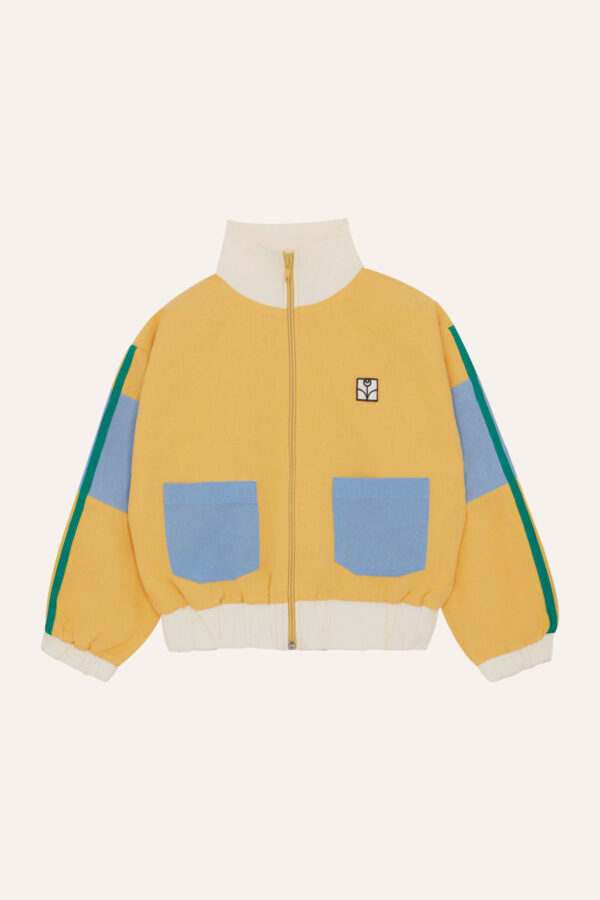 Yellow Color Block Kids Jacket