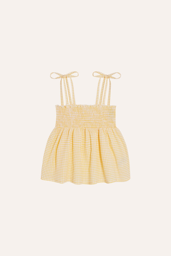 Yellow Checked Kids Blouse