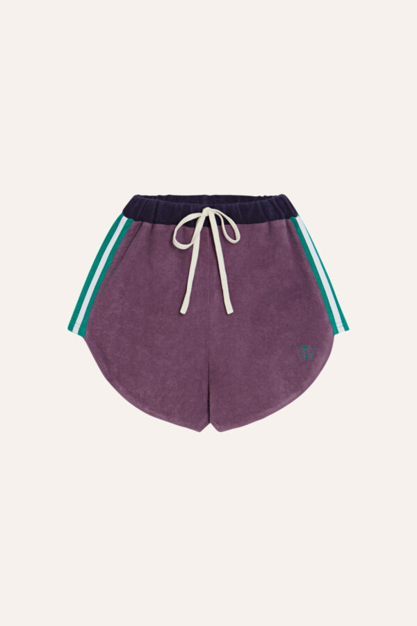 Purple Color Block Kids Shorts